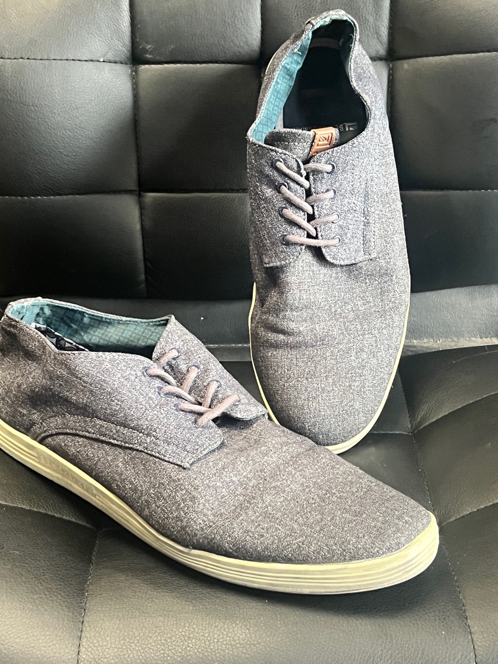 Ben Sherman Blue Canvas Lace-Up Sneakers, Vintage Flair, Skater, Boho, Preppy